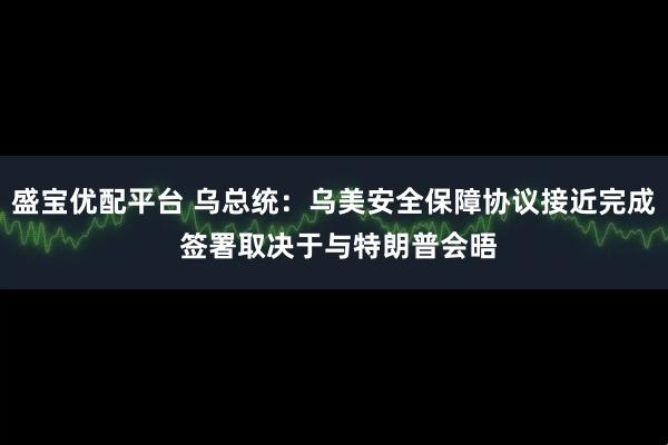盛宝优配平台 乌总统：乌美安全保障协议接近完成 签署取决于与特朗普会晤
